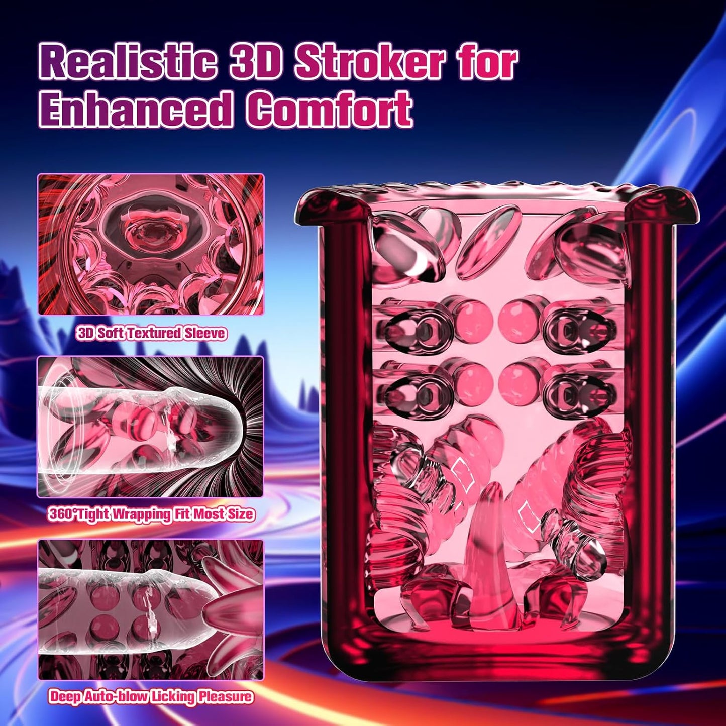 Male Masturbator Adult Sex Toys - APP Penis Pump Enlargers, Upgraded CVT Automatic Sex Machines for Men with Thrusting Roating Sucking Licking & Power Display & Fleshy Pocket Pussies Stroker