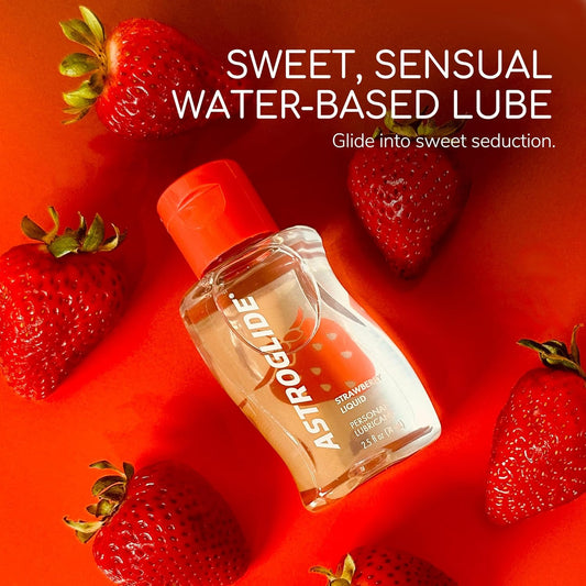 Water Based Flavored (2.5Oz), Edible Strawberry Personal Lubricant for Men, Women and Couples, Travel-Friendly Size
