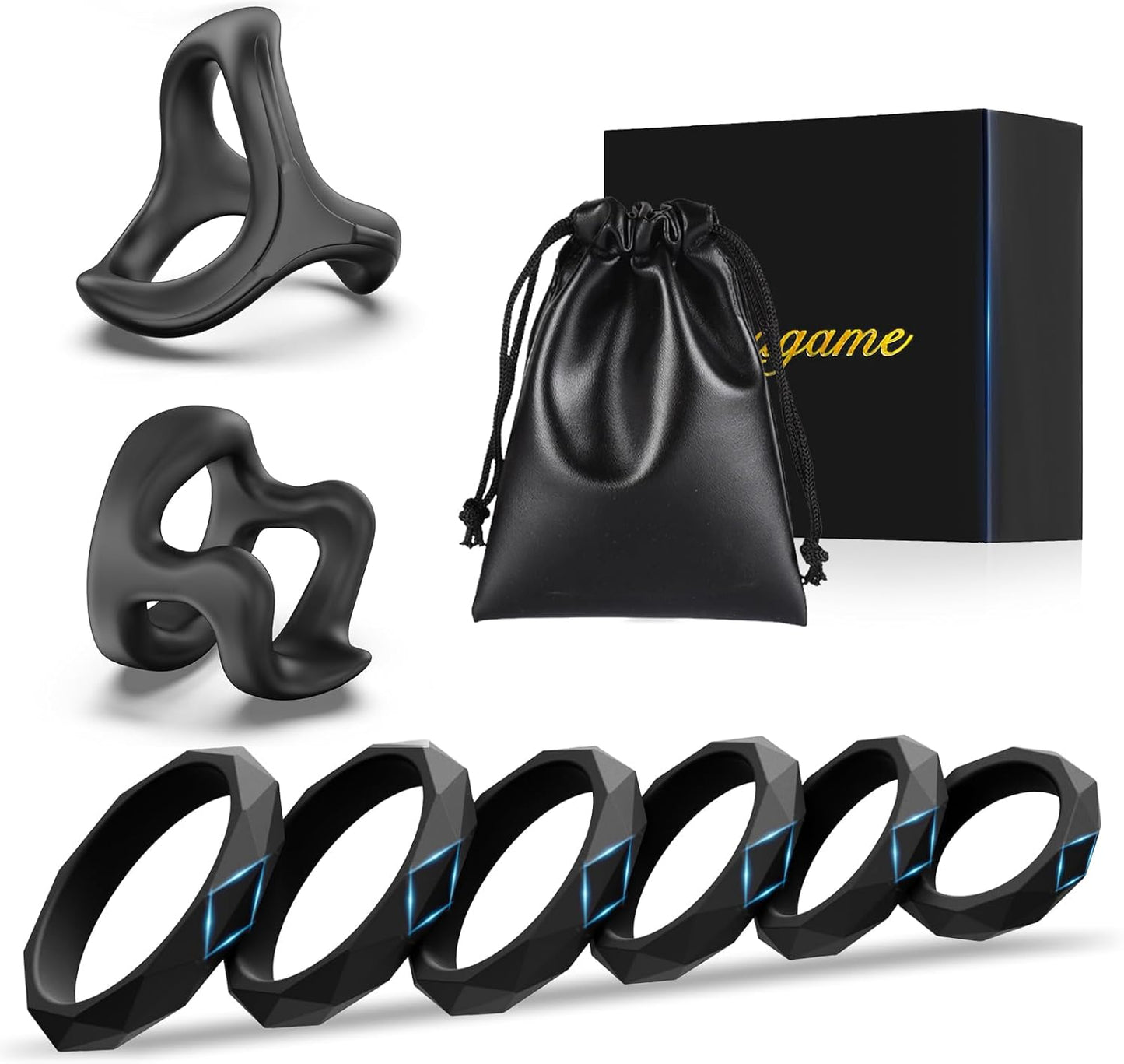 Sex Toys Penis Ring Silicone Cock Rings for Men Erection Sex, 8 Sizes Cockring Erectile Dysfunction Rings Cock Sexual Stimulation Device Couples Sex Toys Stretchy Cock and Ball Ring Anillos Para Pene