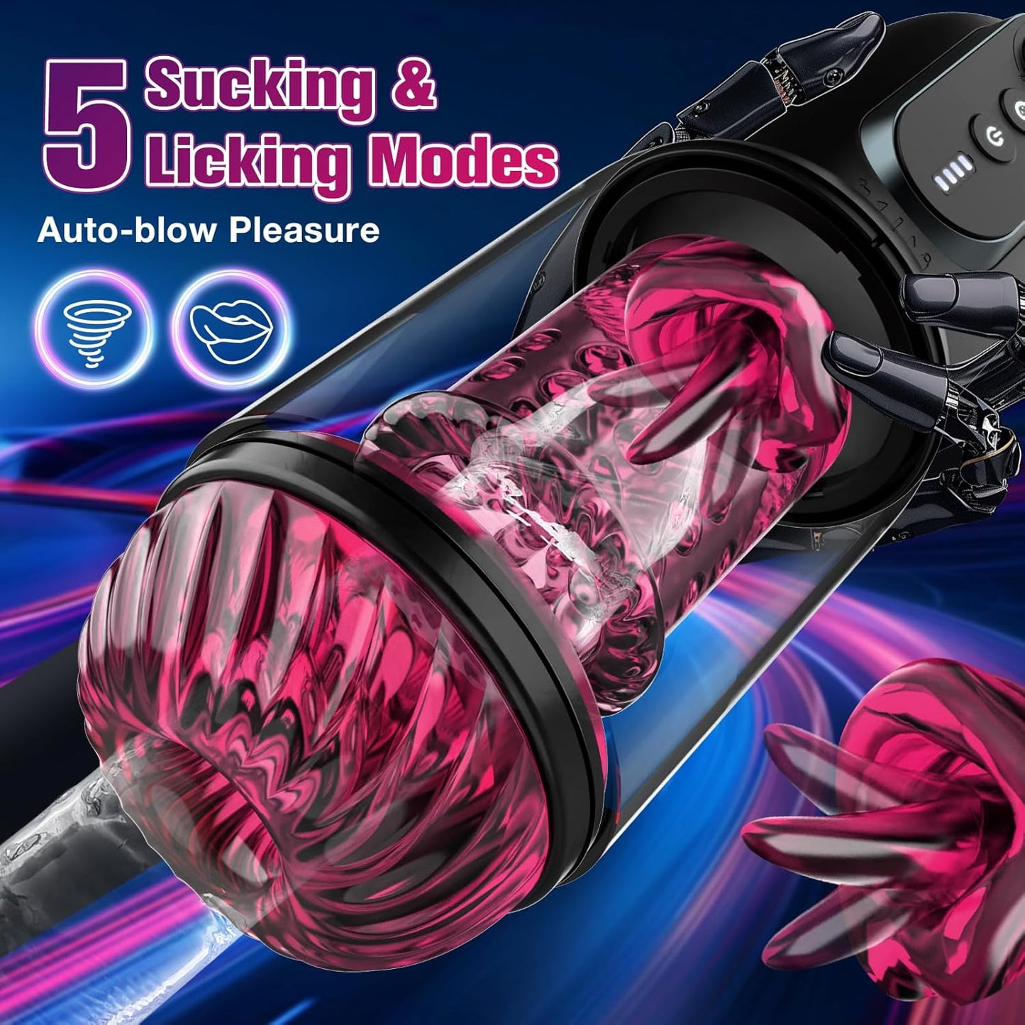 Male Masturbator Adult Sex Toys - APP Penis Pump Enlargers, Upgraded CVT Automatic Sex Machines for Men with Thrusting Roating Sucking Licking & Power Display & Fleshy Pocket Pussies Stroker