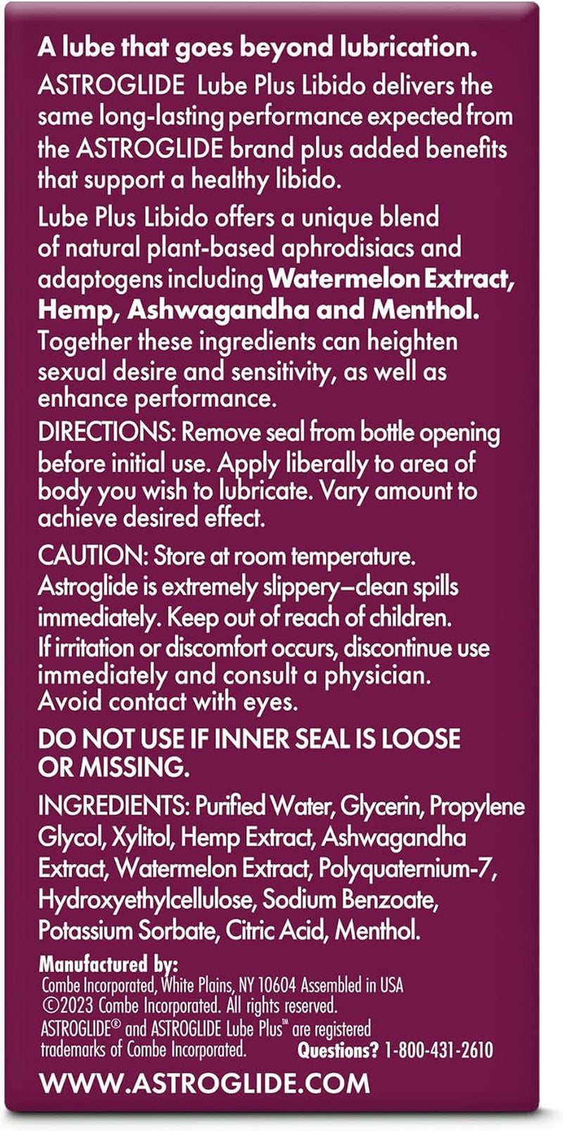 Lube plus Libido (2.5Oz), Intimate Arousal Lube Heightens Desire and Sensitivity, Water Based Personal Lubricant, Enhances Pleasure for Women, Men, Couples, Travel Size (Packaging May Vary)