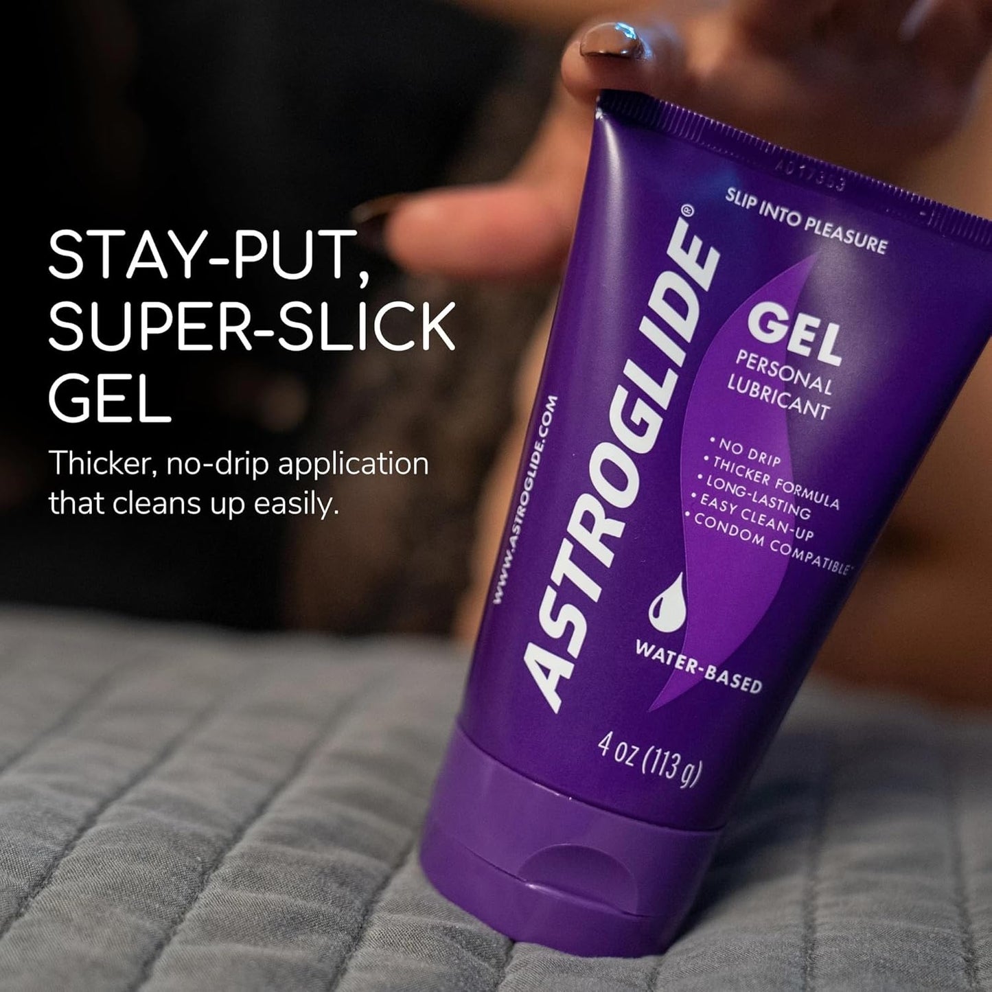 Water Based Lube (4Oz), Ultra Gentle Gel Personal Lubricant for Vaginal and Anal Sex, Stays Put with No Drip, Sex Lube, Long-Lasting for Men, Women and Couples, Safe for Toys