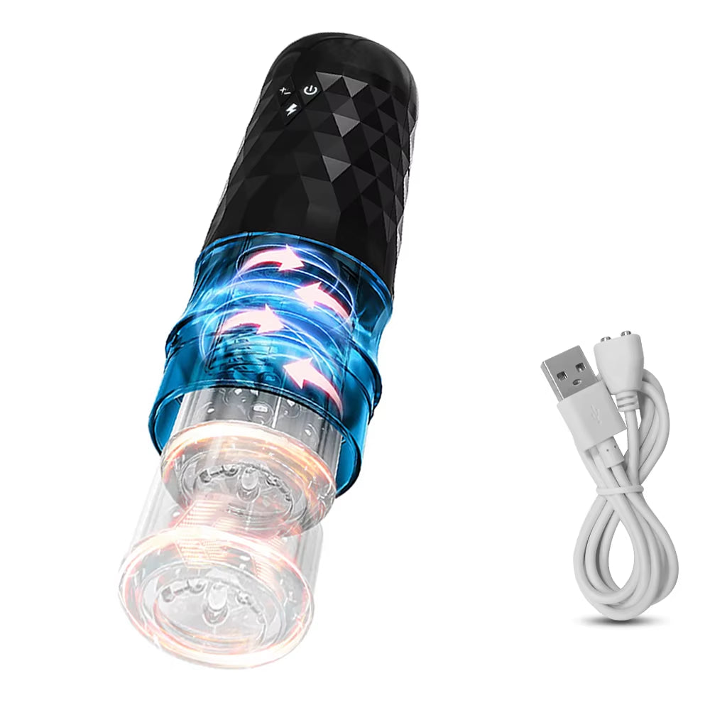 Telescopic Rotation Male Masturbator Vagina Masturbation Equipment Sex Toys for Men Goods for Adults Piston Automatic Mastubator