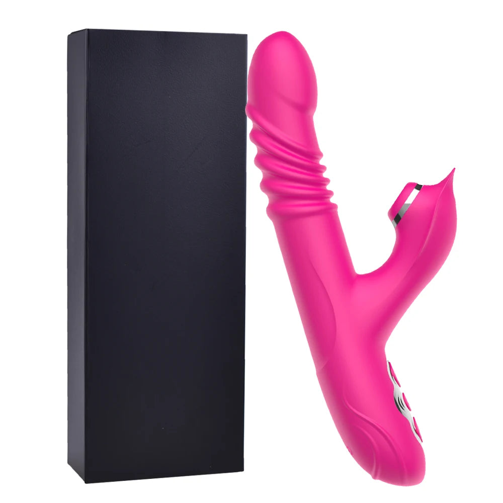 Thrusting Rabbit Dildo Vibrator for Women 13 Modes G Spot Clit Stimulator Dildos Adult Sex Toys Sexual Pleasure Tools for Couple