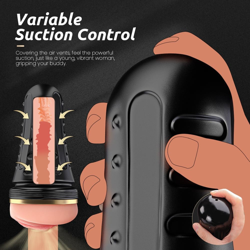 Male Masturbator, Realistic Pocket Pussy Vagina Textured with 7.5In Depth Lifelike Soft and Fleshy Texture,Penis Training Masturbators Sex Machine Toy for Men