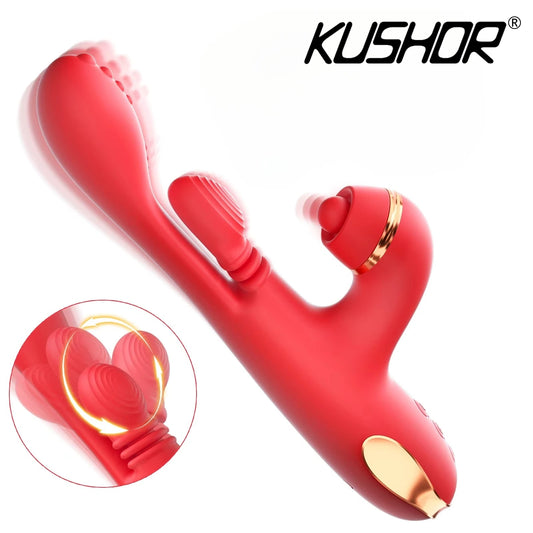 5 in 1 Tapping Thrusting Dildo Vibrator for Women G Spot Vibrator Clitoris Clit Stimulator Female Masturbator Adult Sex Toys