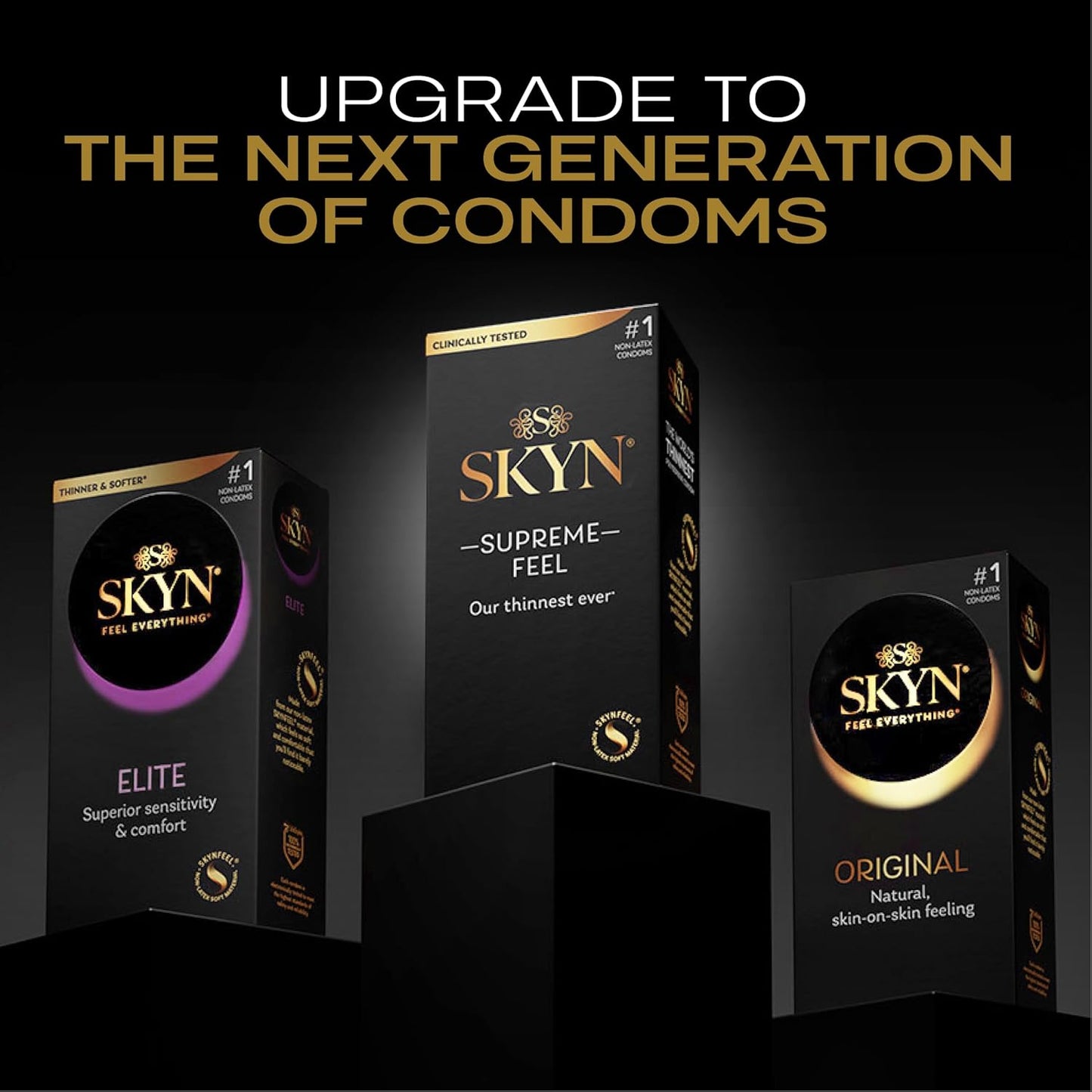 Selection Non-Latex Condoms, Regular Fit Variety Pack Contains Elite, Original, Excitation, Extra Lube, Condoms, 36 Count