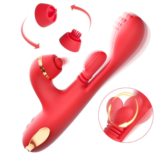 5-in-1 Tapping and Thrusting G-Spot Vibrator for Women Clitoral Stimulator and Masturbator Ultimate Pleasure Adult Toy
