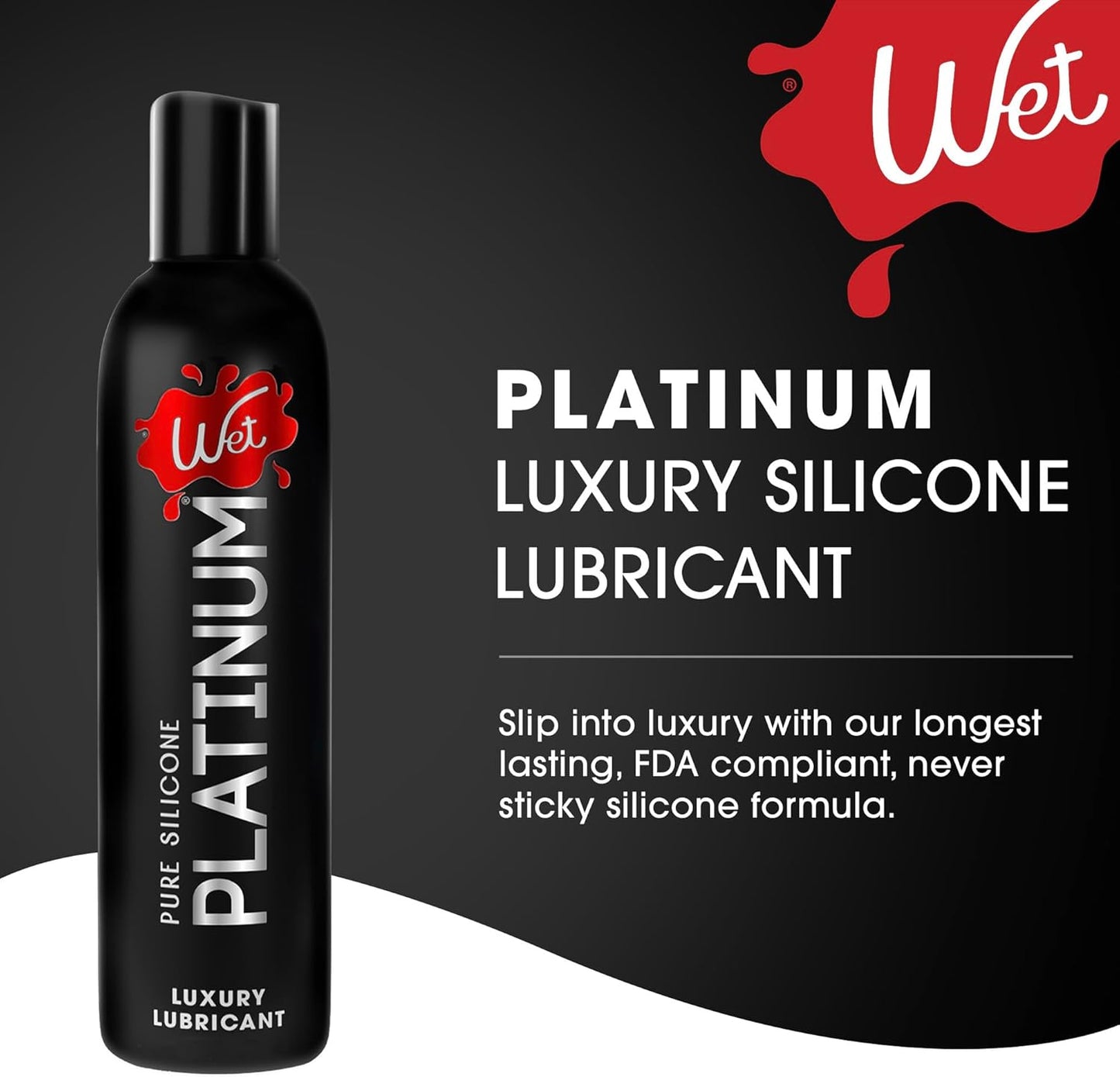 Platinum Silicone-Based Personal Lubricant | Ultra Smooth, Super Slick, Hypoallergenic, Long-Lasting Performance, Waterproof Formula| Lube for Men, Women & Couples, 4.2 Fl Oz