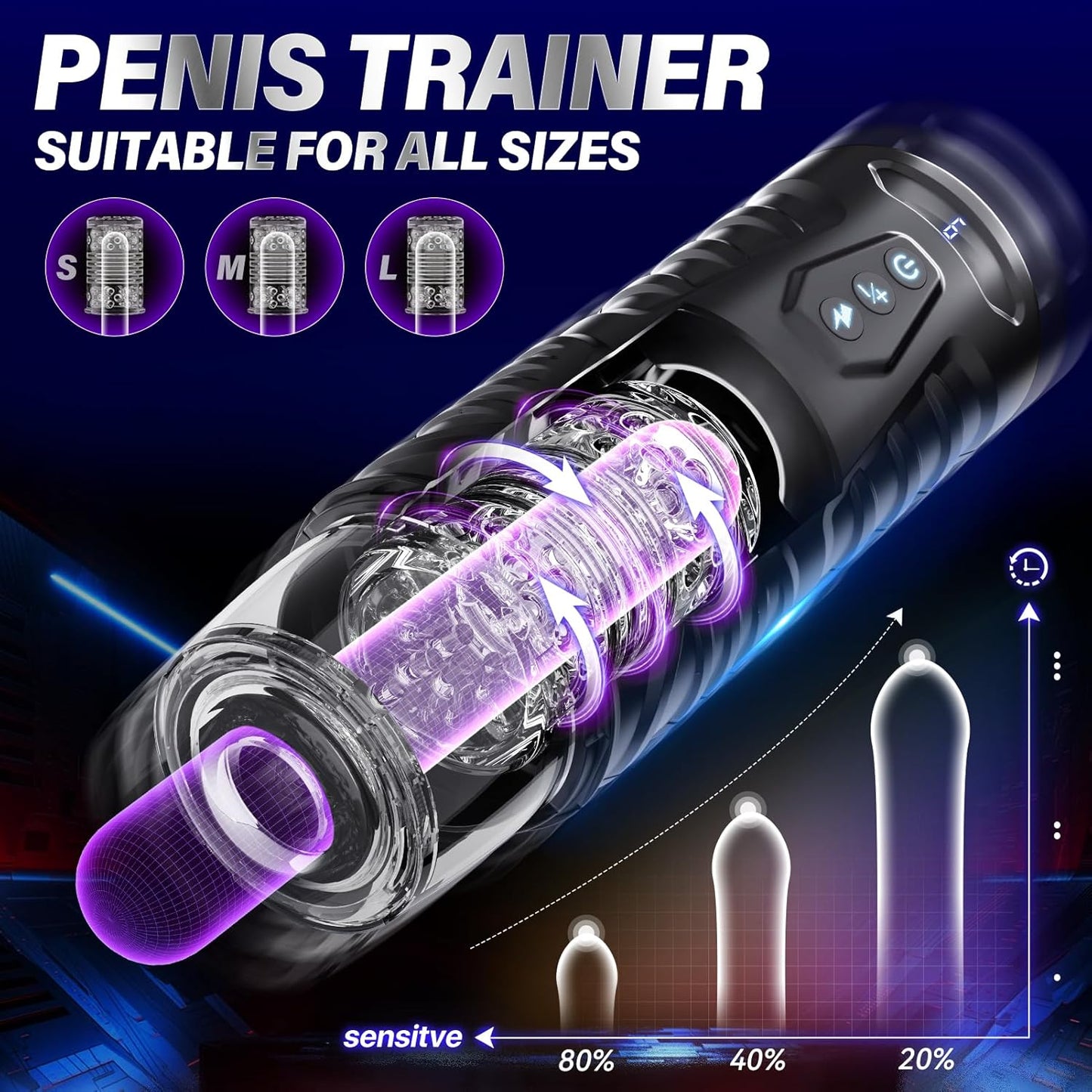 Automatic Male Masturbator Sex Toys for Men - Adult Toy Male Sex Toys with 7 Thrusting & 7 Rotating Modes,Hands Free Pocket Pussy Sex Machine with Visual Window & Mounting Base, Electric Thrusting Cup
