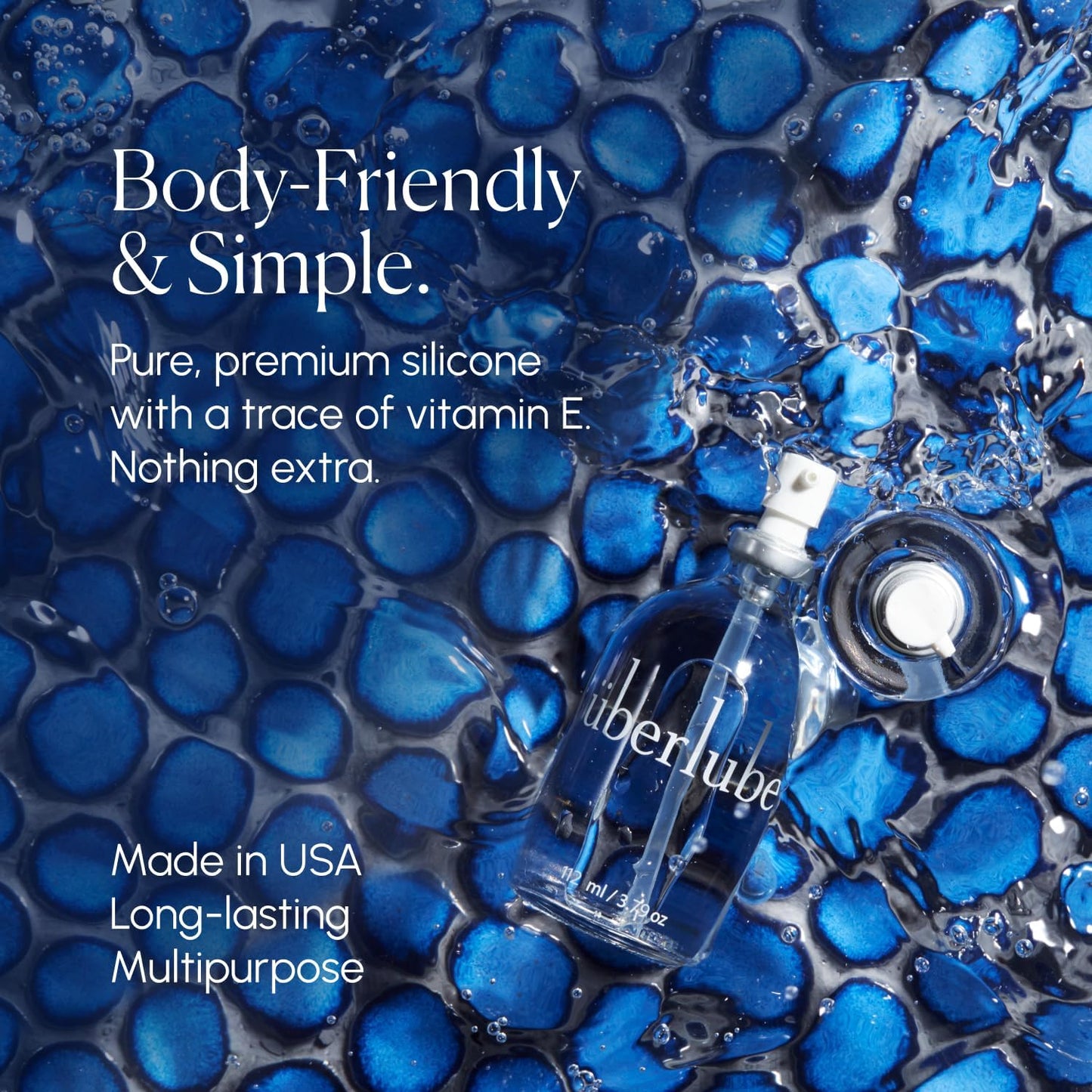 Silicone Base Lube - Unscented Silicone Lubricant Personal Lubrication : Latex Safe Privacy Sex Lube Liquid for Couples Women & Men - Flavorless, Vaginal & Anal - 112Ml