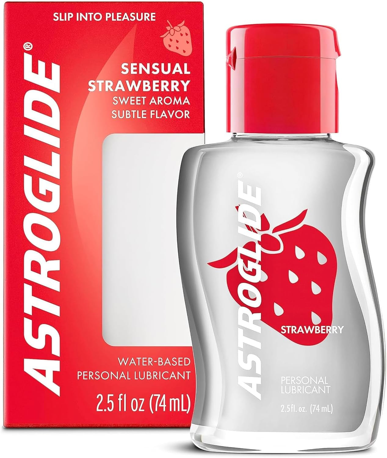 Water Based Flavored (2.5Oz), Edible Strawberry Personal Lubricant for Men, Women and Couples, Travel-Friendly Size