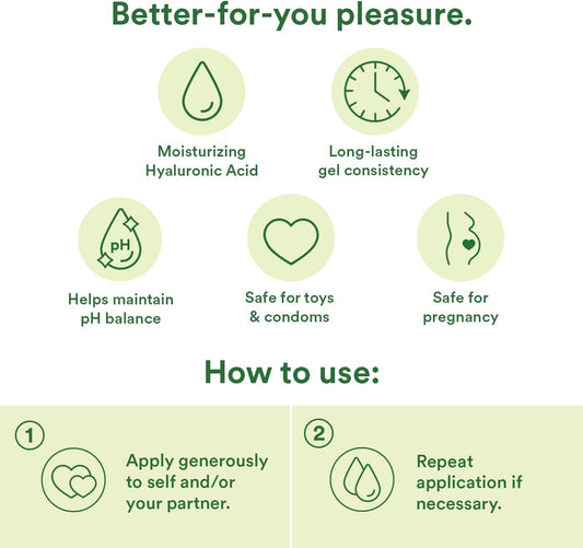 Naked Coconut Organic Coconut Oil & Water-Based Lube, Personal Lubricant with Hyaluronic Acid. Safe for Adult Toys & Condoms, Ph-Balanced, Intimate Wellness Gel for Men & Women, 3 Oz