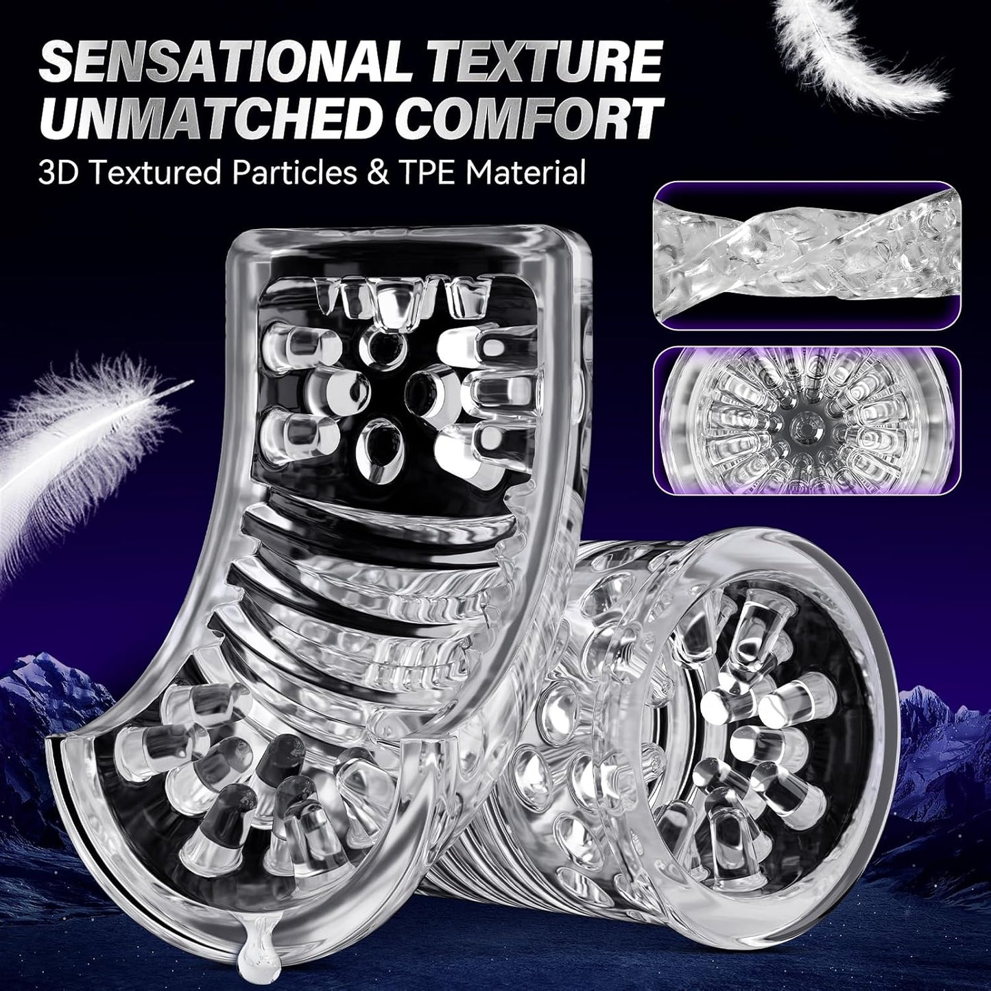 Automatic Male Masturbator Sex Toys for Men - Adult Toy Male Sex Toys with 7 Thrusting & 7 Rotating Modes,Hands Free Pocket Pussy Sex Machine with Visual Window & Mounting Base, Electric Thrusting Cup