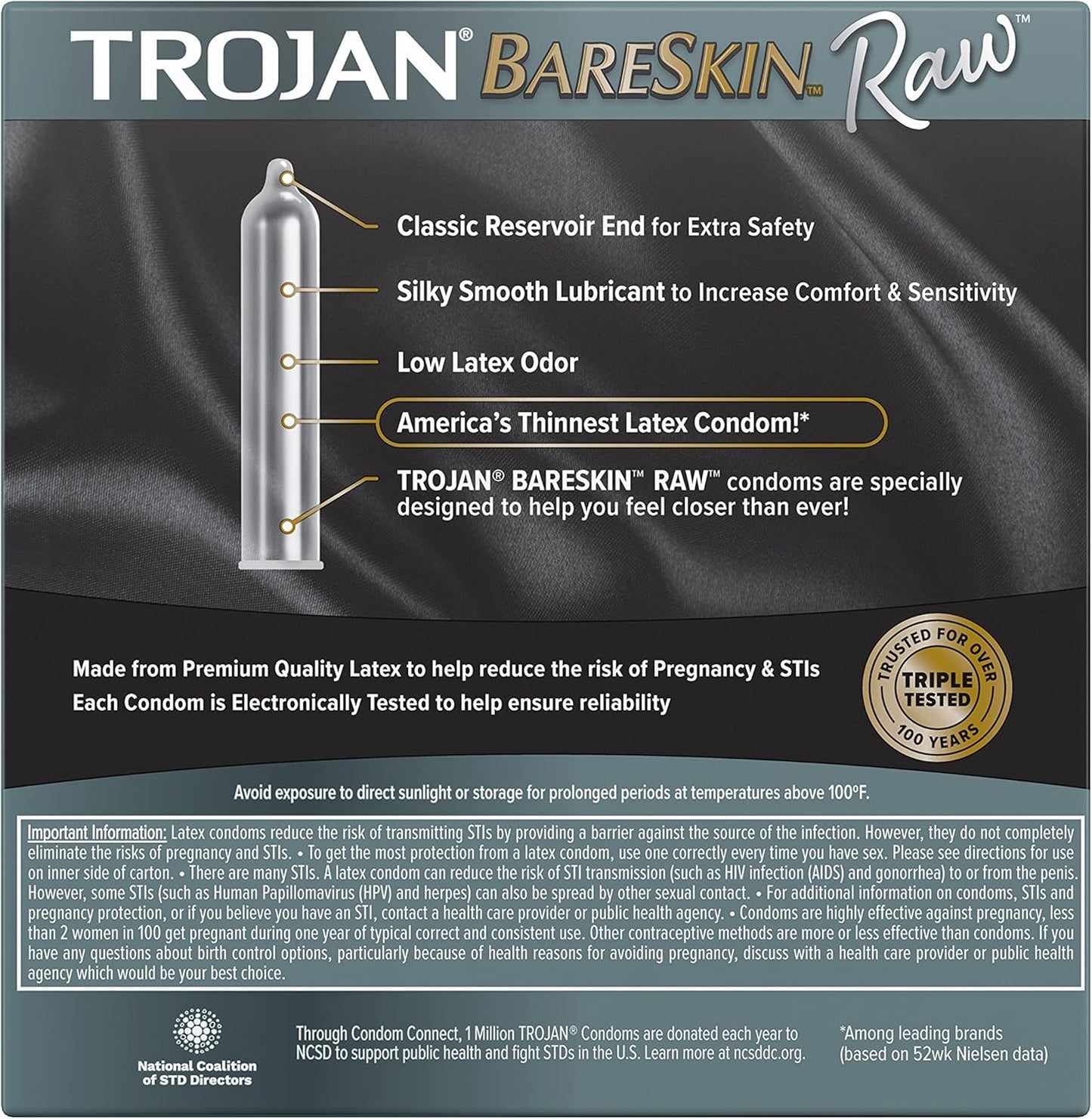 Bareskin Raw Ultra Thin Condoms, Lubricated Thin Condoms for Men, America'S #1 Condom Brand, 24 Count Pack