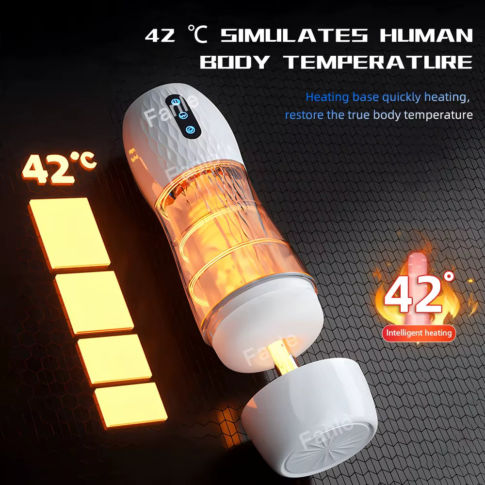Male Masturbator Automatic Sucking Vibration Blowjob Machine Heating Pussy Penis Pump Masturbation Cup Sex Toys for Men Supplies