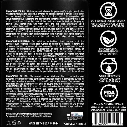 Platinum Silicone-Based Personal Lubricant | Ultra Smooth, Super Slick, Hypoallergenic, Long-Lasting Performance, Waterproof Formula| Lube for Men, Women & Couples, 4.2 Fl Oz