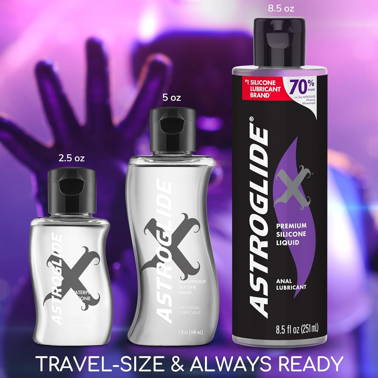 Silicone Lube (8.5Oz), X Premium Personal Lubricant for Vaginal and Anal Sex, Extra Long-Lasting Silky Lube, Waterproof