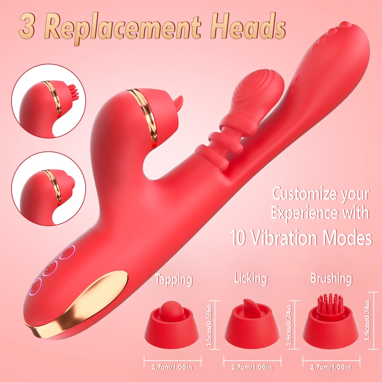 5 in 1 Tapping Thrusting Dildo Vibrator for Women G Spot Vibrator Clitoris Clit Stimulator Female Masturbator Adult Sex Toys