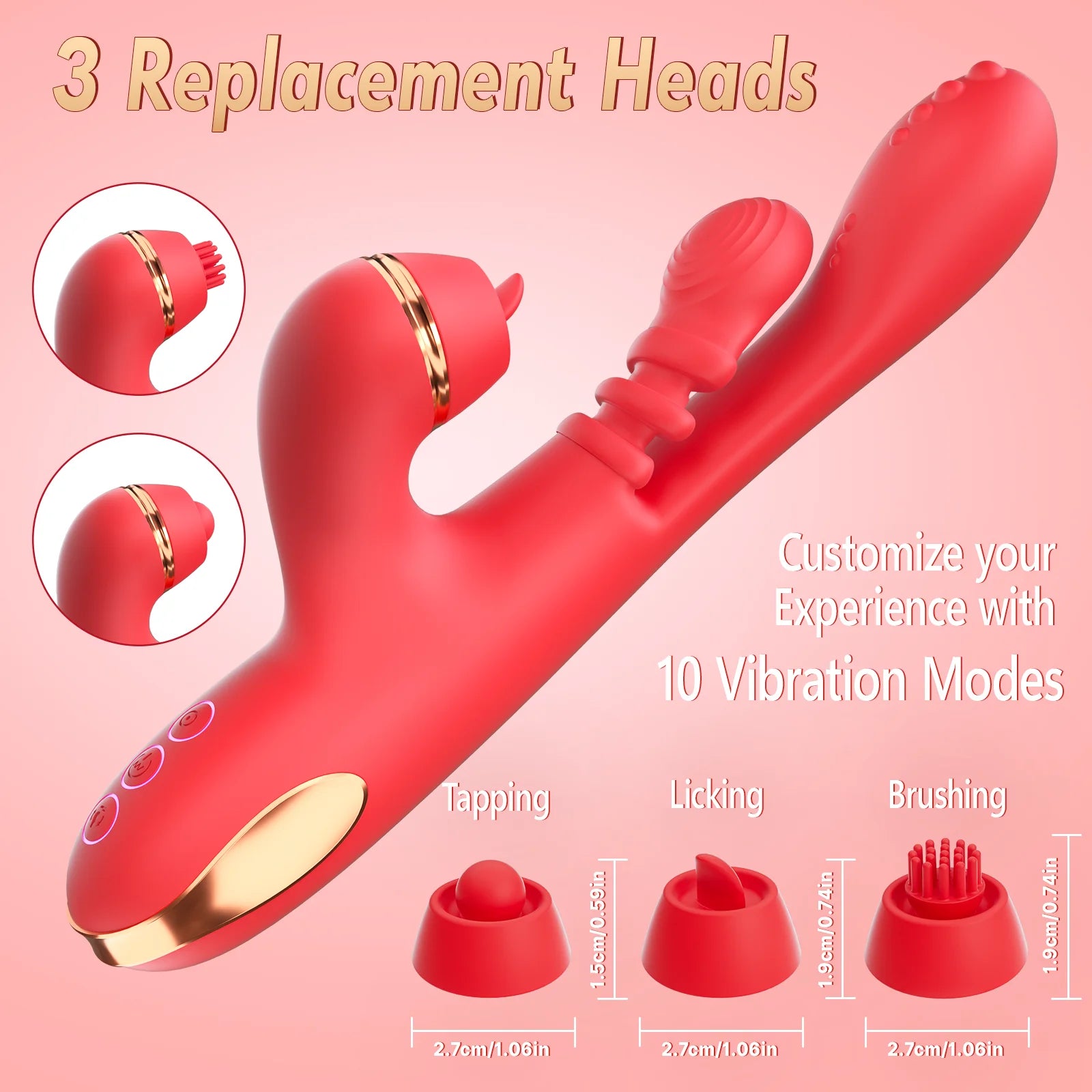 5 in 1 Tapping Thrusting Dildo Vibrator for Women G Spot Vibrator Clitoris Clit Stimulator Female Masturbator Adult Sex Toys