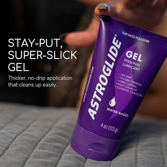 Water Based Lube (4Oz), Ultra Gentle Gel Personal Lubricant for Vaginal and Anal Sex, Stays Put with No Drip, Sex Lube, Long-Lasting for Men, Women and Couples, Safe for Toys