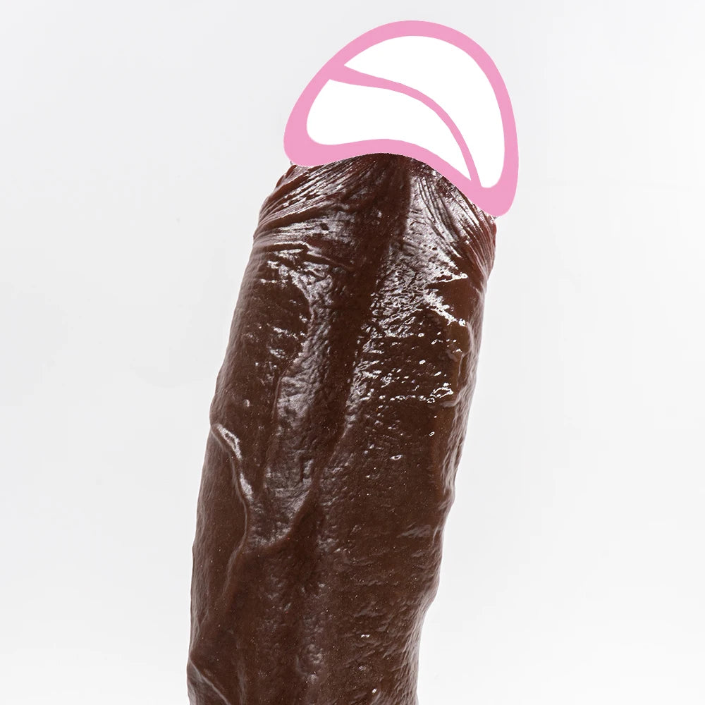 Realistic Long Dildo Black Anal Plug with Suction Cup Big Penis Butt Plug Long Dick Sex Toys for Women Men Phallus Anal Dilator