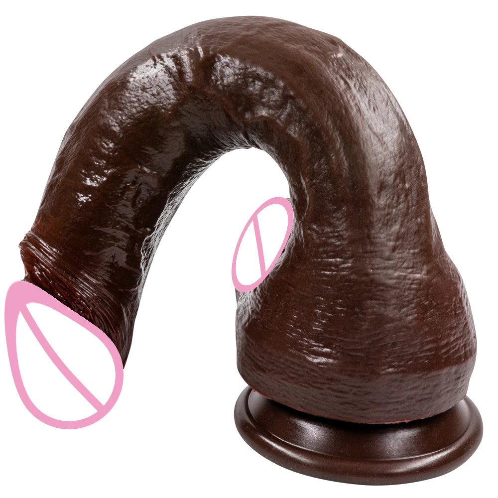 Realistic Long Dildo Black Anal Plug with Suction Cup Big Penis Butt Plug Long Dick Sex Toys for Women Men Phallus Anal Dilator