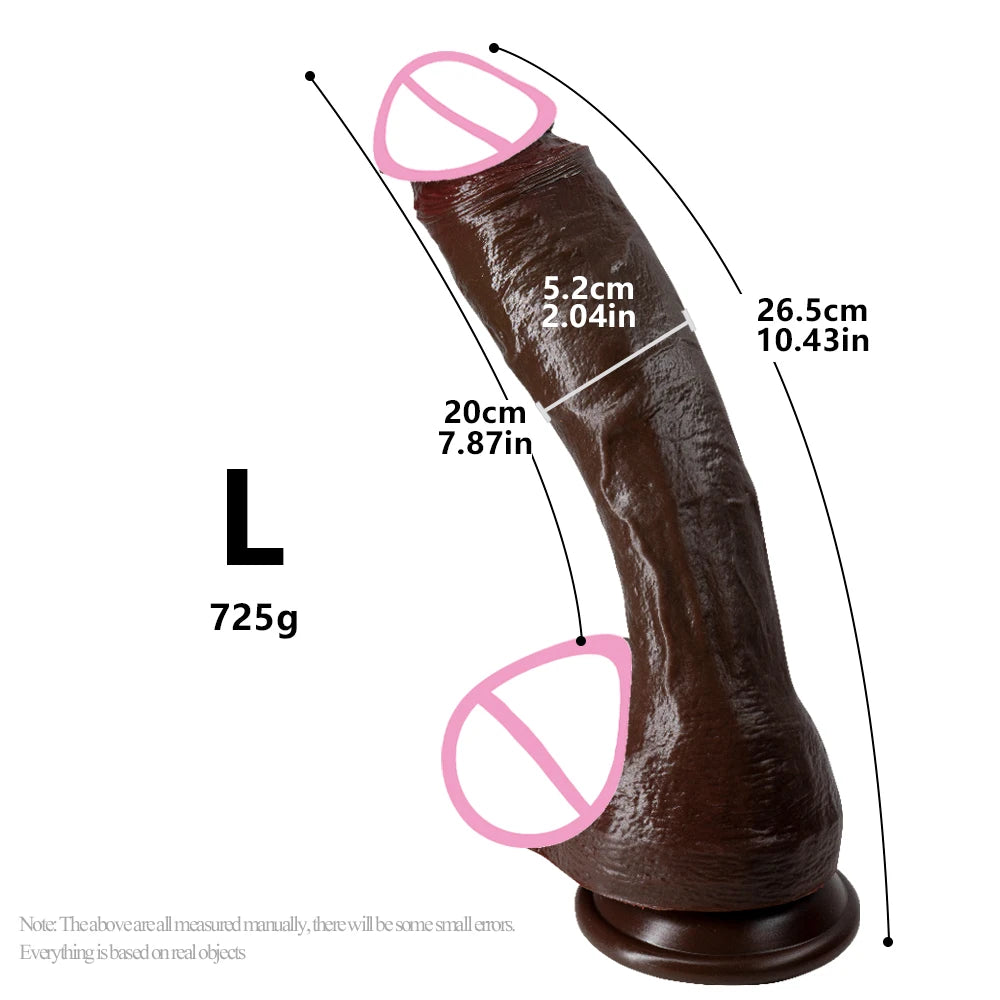 Realistic Long Dildo Black Anal Plug with Suction Cup Big Penis Butt Plug Long Dick Sex Toys for Women Men Phallus Anal Dilator