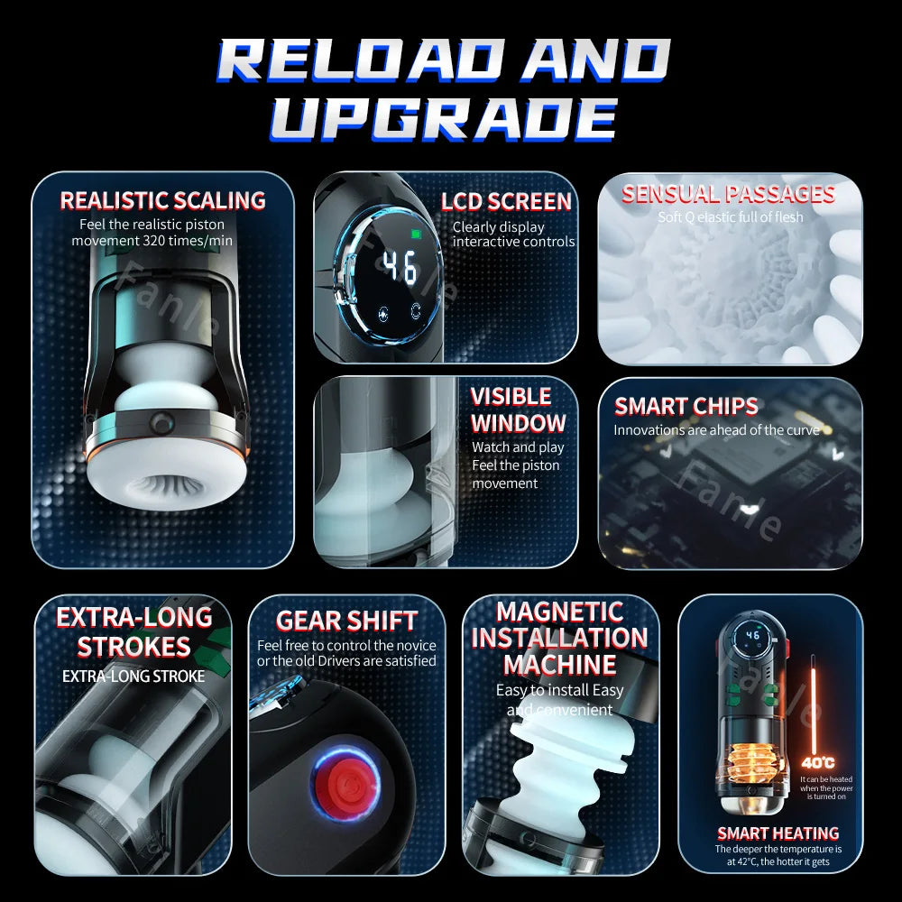 Male Masturbation Cup Automatic Telescopic Heated Sucking Pocket Pussy Blowjob Sex Machines Toy Adult Goods for Men Masturbator