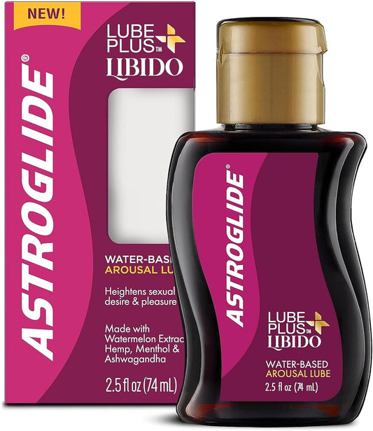 Lube plus Libido (2.5Oz), Intimate Arousal Lube Heightens Desire and Sensitivity, Water Based Personal Lubricant, Enhances Pleasure for Women, Men, Couples, Travel Size (Packaging May Vary)