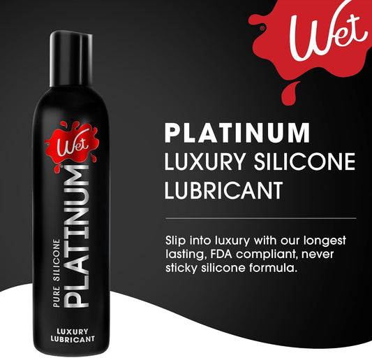 Platinum Silicone-Based Personal Lubricant | Ultra Smooth, Super Slick, Hypoallergenic, Long-Lasting Performance, Waterproof Formula| Lube for Men, Women & Couples, 4.2 Fl Oz