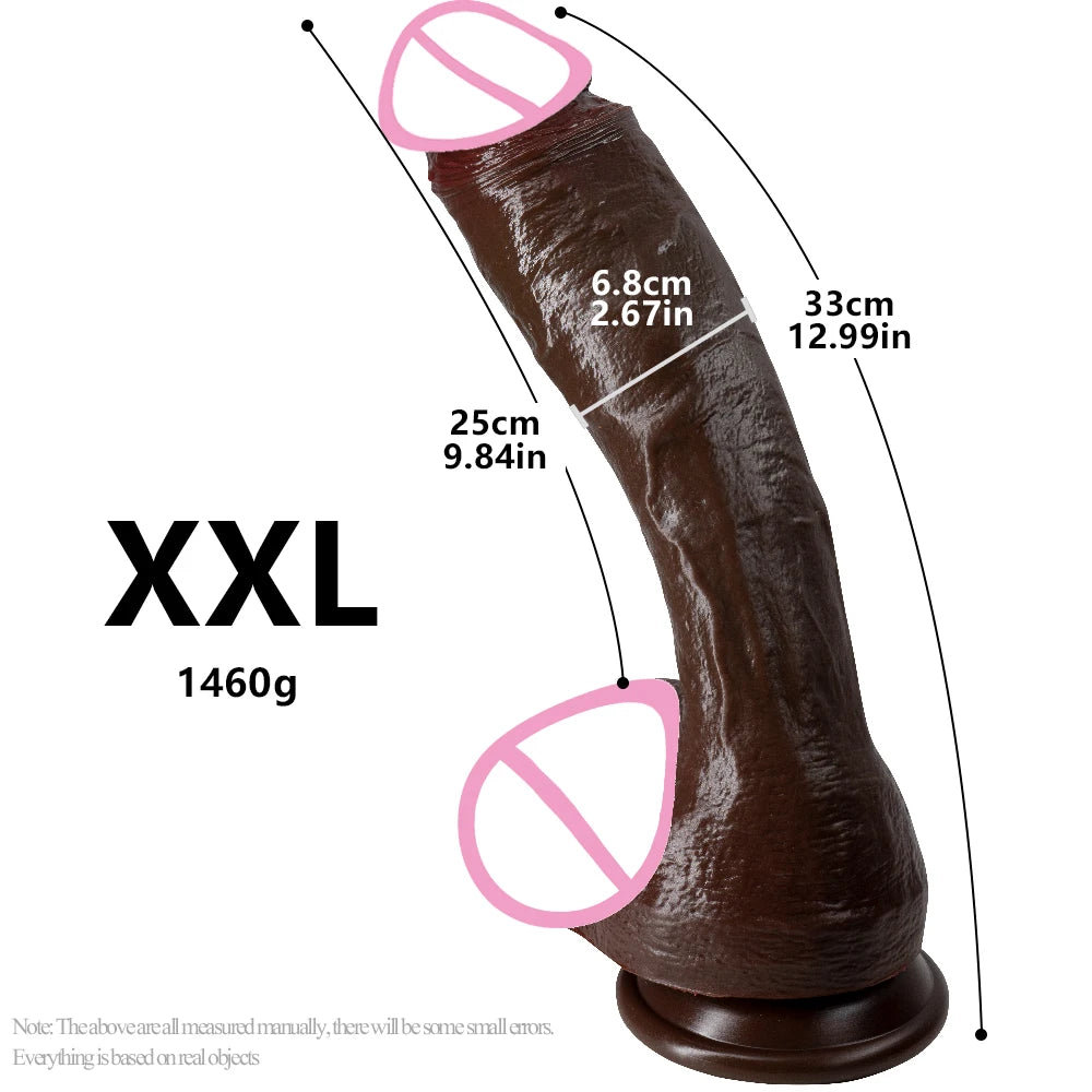 Realistic Long Dildo Black Anal Plug with Suction Cup Big Penis Butt Plug Long Dick Sex Toys for Women Men Phallus Anal Dilator