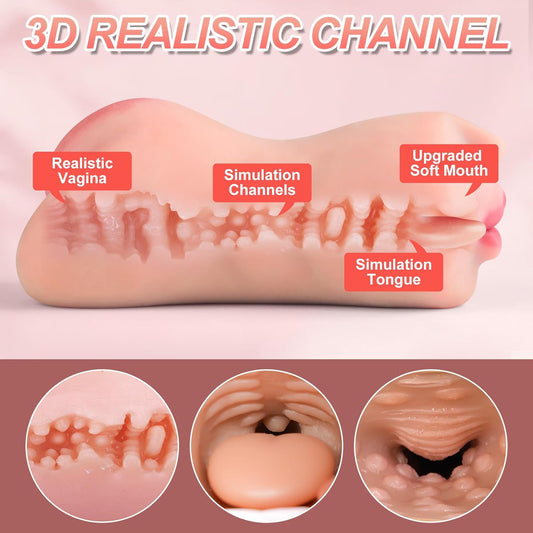 Pocket Pussy Sex Toys for Men - Adult Toys Male Masturbator Sex Doll with 3D Realistic Textured Tight & Real Mouth for Penis Stimulation，Male Blowjob Stroker Toys Adult Sex Toy for Men Masturbation