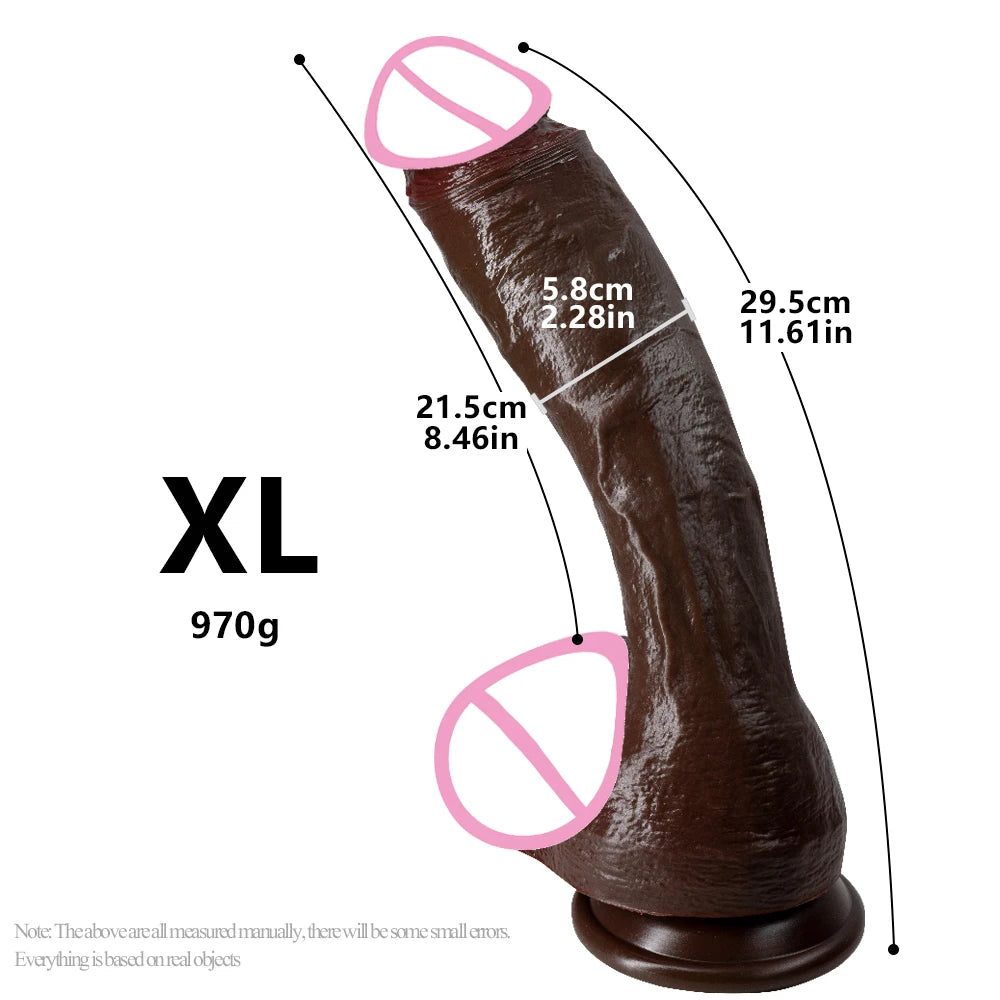 Realistic Long Dildo Black Anal Plug with Suction Cup Big Penis Butt Plug Long Dick Sex Toys for Women Men Phallus Anal Dilator