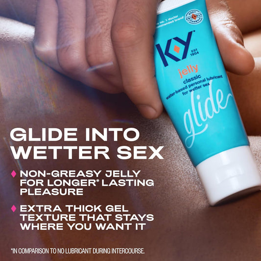 Jelly Personal Lubricant, Body-Friendly Water-Based Formula, Safe for Anal Sex, Safe to Use with Latex Condoms. Glide into a Wetter, Better Experience Every Day. for Men, Women, Couples, 4 FL OZ
