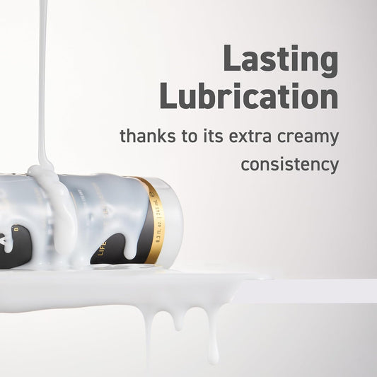 Water-Based Creamy Lube, Unscented 8.3 Fl Oz, Thick White Gel-Like Slippery Glide, Hypoallergenic for Women, Men & Couples. Made in US & Discreet Package. Package May Vary