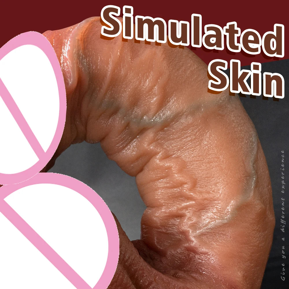 Super Big Soft Dildo Realistic Penis Double-Layer Silicone Sex Toys Female Masturbator Suction Cup Dildos for Women Men