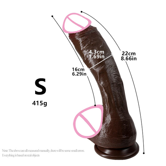 Realistic Long Dildo Black Anal Plug with Suction Cup Big Penis Butt Plug Long Dick Sex Toys for Women Men Phallus Anal Dilator