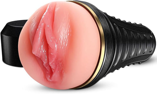 Male Masturbator, Realistic Pocket Pussy Vagina Textured with 7.5In Depth Lifelike Soft and Fleshy Texture,Penis Training Masturbators Sex Machine Toy for Men