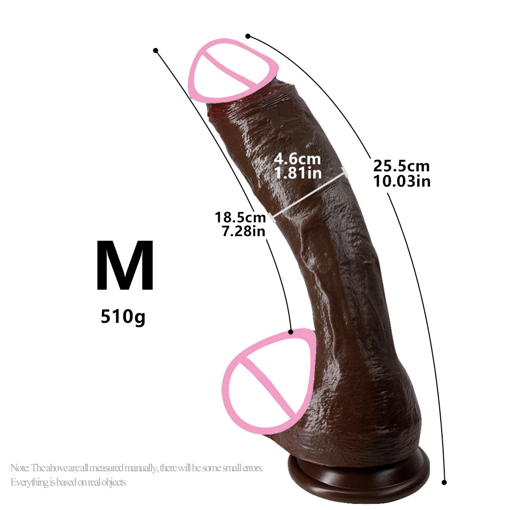 Realistic Long Dildo Black Anal Plug with Suction Cup Big Penis Butt Plug Long Dick Sex Toys for Women Men Phallus Anal Dilator