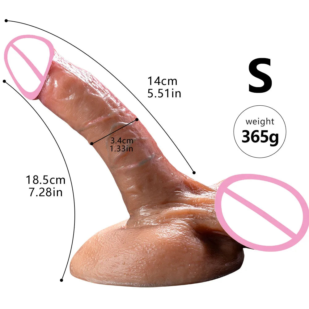Super Big Soft Dildo Realistic Penis Double-Layer Silicone Sex Toys Female Masturbator Suction Cup Dildos for Women Men