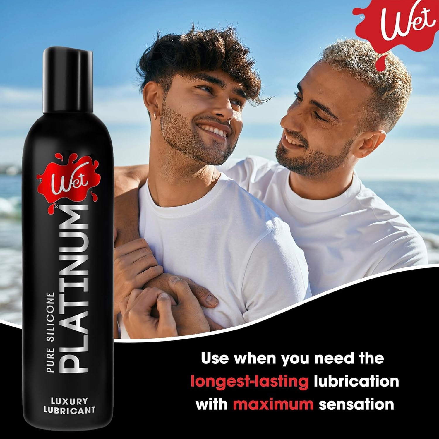 Platinum Silicone-Based Personal Lubricant | Ultra Smooth, Super Slick, Hypoallergenic, Long-Lasting Performance, Waterproof Formula| Lube for Men, Women & Couples, 4.2 Fl Oz