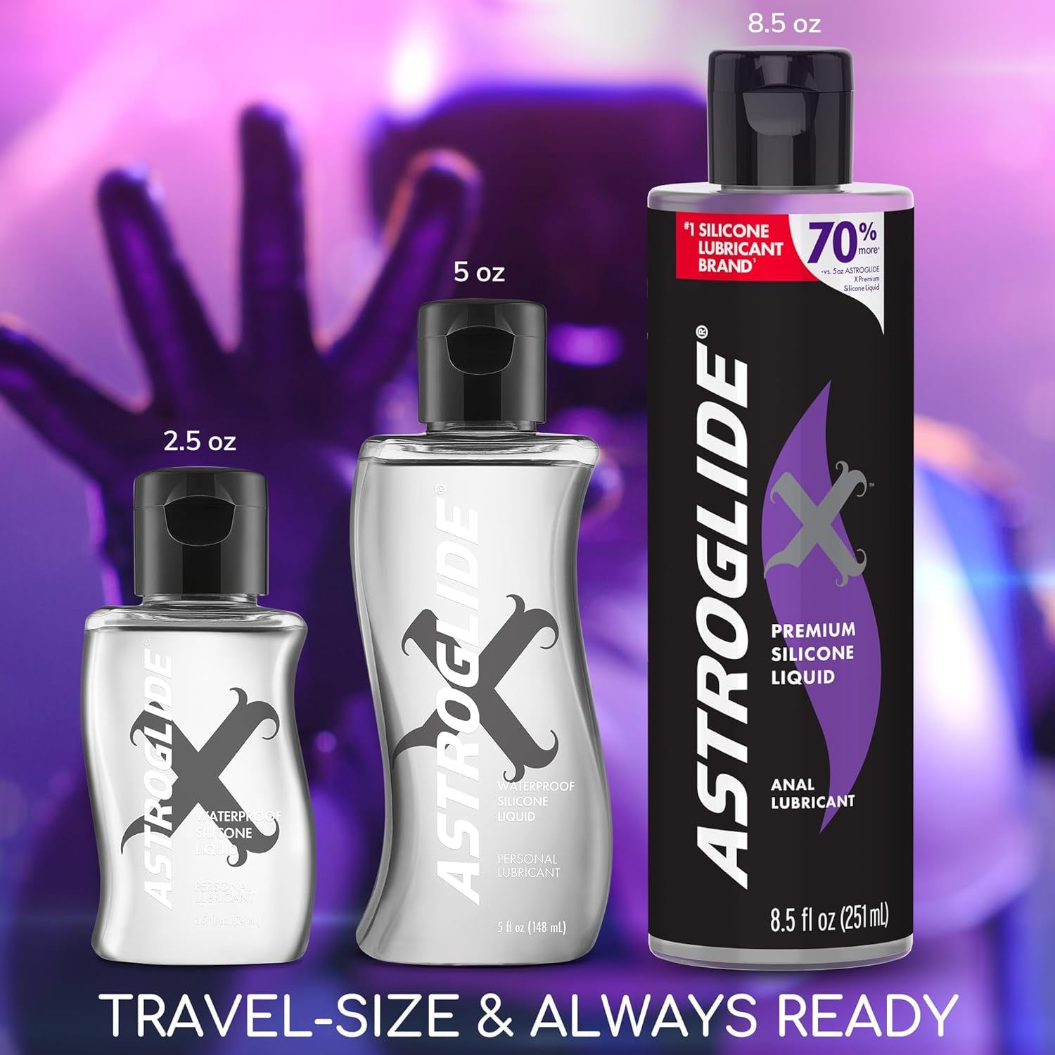 Silicone Lube (8.5Oz), X Premium Personal Lubricant for Vaginal and Anal Sex, Extra Long-Lasting Silky Lube, Waterproof