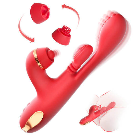 5-in-1 Tapping and Thrusting G-Spot Vibrator for Women Clitoral Stimulator and Masturbator Ultimate Pleasure Adult Toy